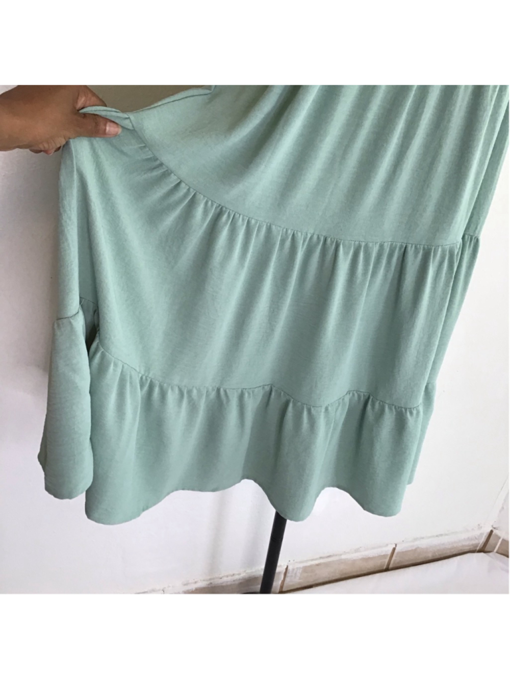 RolyPoly Women Sassy Sage Green Tiered Midi SunDress S - Picture 7 of 11